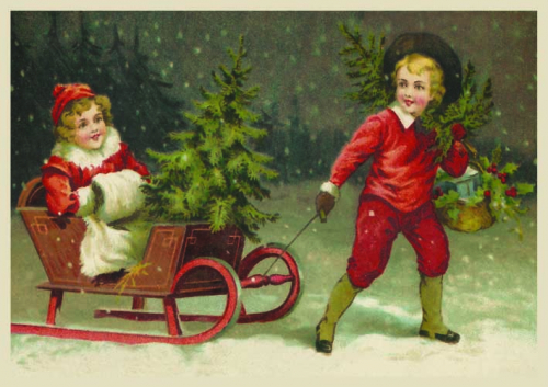 Postkarte Sortiment Weihnachten geprägt 6Wp048