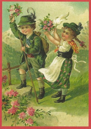 Glückwunschpostkarte beglittert 6Gg066