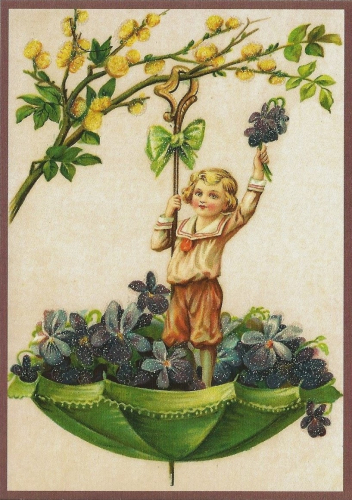 Glückwunschpostkarte beglittert 6Gg051