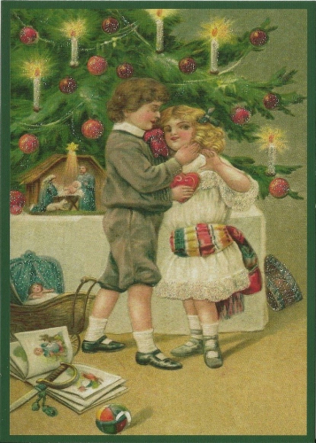 Postkarte Sortiment Weihnachten beglittert 6Wg061