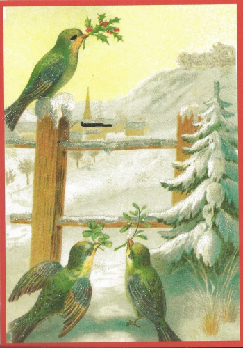 Postkarte Sortiment Weihnachten beglittert 6Wg065