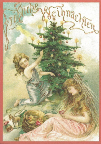 Postkarte Sortiment Weihnachten beglittert 6Wg069