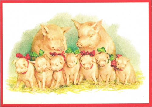 Postkarte Sortiment Weihnachten beglittert 6Wg070