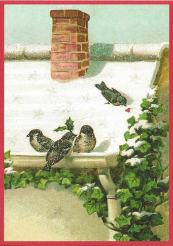 Postkarte Sortiment Weihnachten beglittert 6Wg071