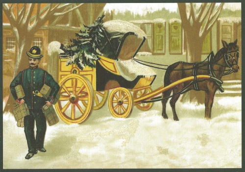 Postkarte Sortiment Weihnachten beglittert 6Wg017