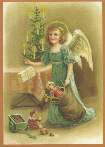 Postkarte Sortiment Weihnachten beglittert 6Wg024