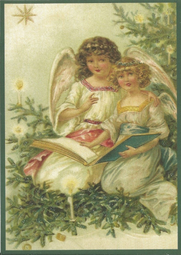 Postkarte Sortiment Weihnachten beglittert 6Wg029