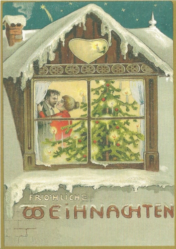 Postkarte Sortiment Weihnachten beglittert 6Wg038