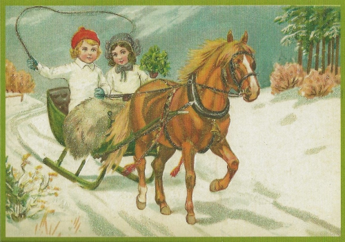 Postkarte Sortiment Weihnachten beglittert 6Wg039