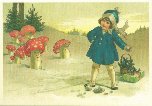 Postkarte Sortiment Weihnachten beglittert 6Wg042