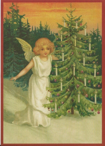 Postkarte Sortiment Weihnachten beglittert 6Wg051
