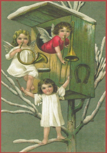 Postkarte Sortiment Weihnachten beglittert 6Wg064