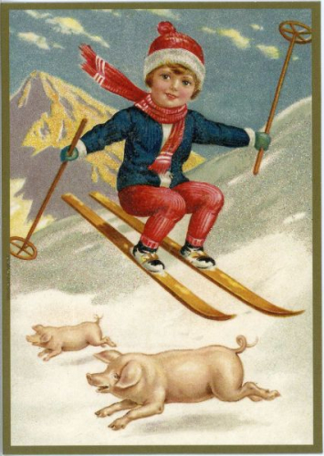 Postkarte Sortiment Weihnachten beglittert 6Wg002