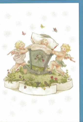 Karte mit Umschlag beglittert Ug120 (6 rosa, 6 blau)