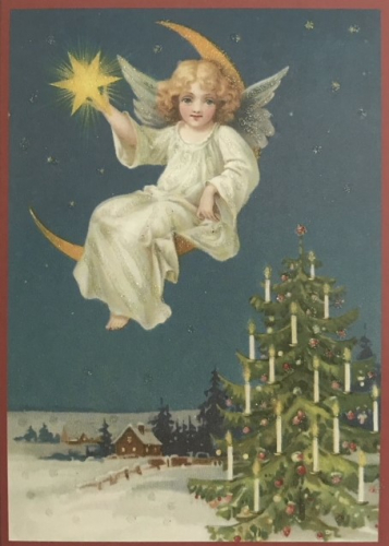 Postkarte Sortiment Weihnachten beglittert 6Wg076