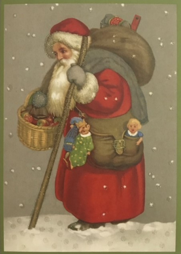 Postkarte Sortiment Weihnachten beglittert 6Wg077