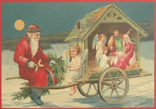 Postkarte Sortiment Weihnachten beglittert 6Wg089