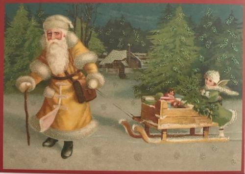 Postkarte Sortiment Weihnachten beglittert 6Wg082