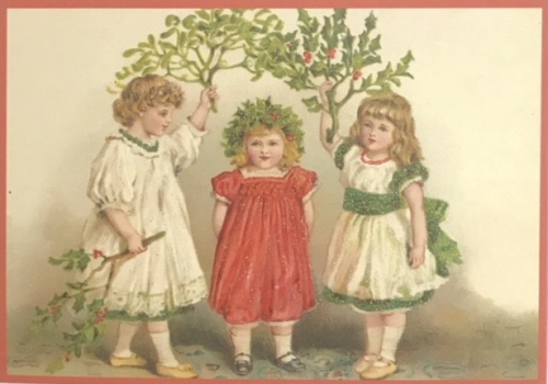 Postkarte Sortiment Weihnachten beglittert 6Wg075