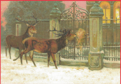 Postkarte Sortiment Weihnachten beglittert 6Wg084