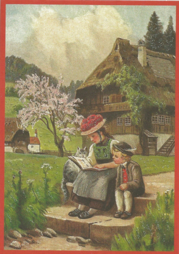 Glückwunschpostkarte beglittert 6Gg089