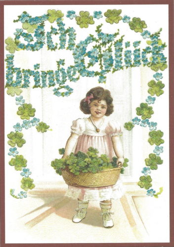 Glückwunschpostkarte beglittert 6Gg099