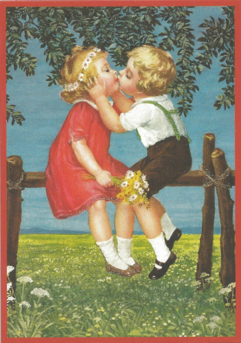 Glückwunschpostkarte beglittert 6Gg069