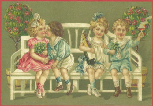 Glückwunschpostkarte beglittert 6Gg106