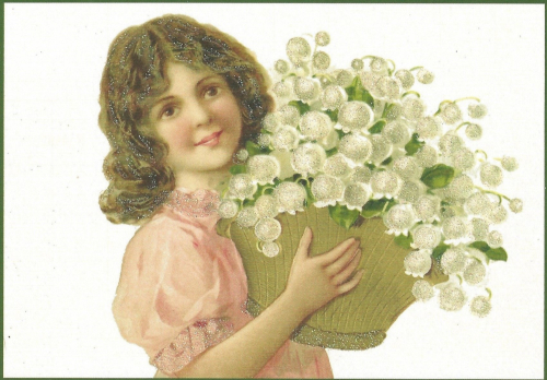 Glückwunschpostkarte beglittert 6Gg105