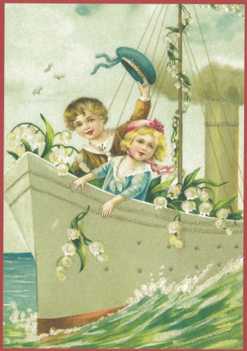 Glückwunschpostkarte beglittert 6Gg103