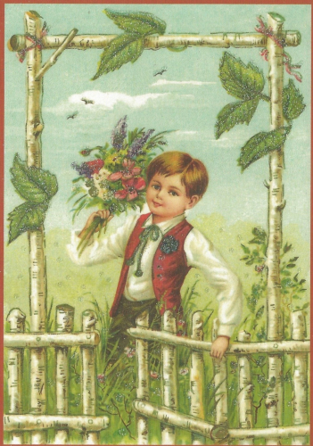 Glückwunschpostkarte beglittert 6Gg102