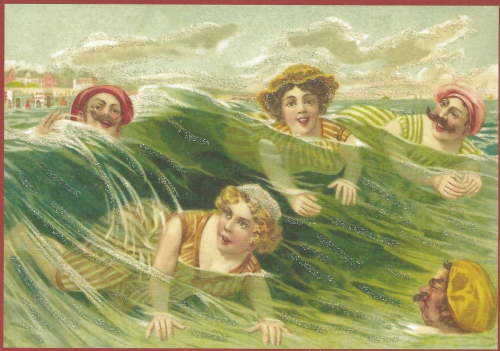 Glückwunschpostkarte beglittert 6Gg100