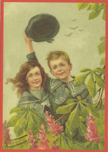 Glückwunschpostkarte beglittert 6Gg115