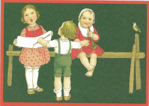 Glückwunschpostkarte beglittert 6Gg111