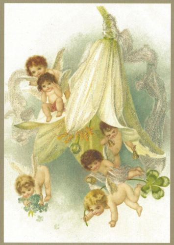 Glückwunschpostkarte beglittert 6Gg108