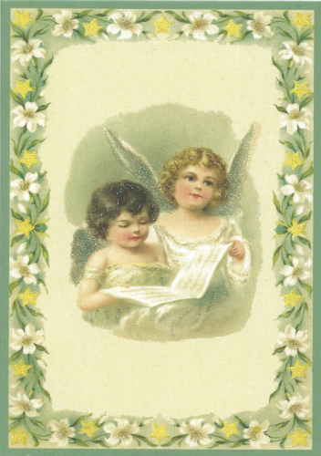 Postkarte Sortiment Weihnachten beglittert 6Wg106