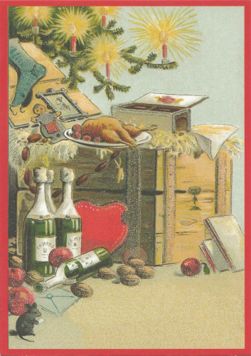 Postkarte Sortiment Weihnachten beglittert 6Wg104