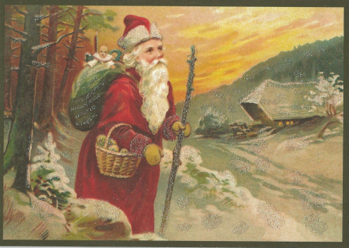 Postkarte Sortiment Weihnachten beglittert 6Wg097