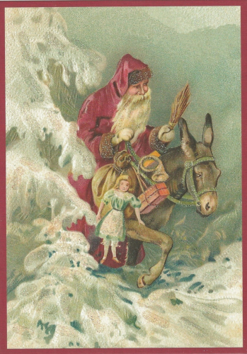 Postkarte Sortiment Weihnachten beglittert 6Wg099