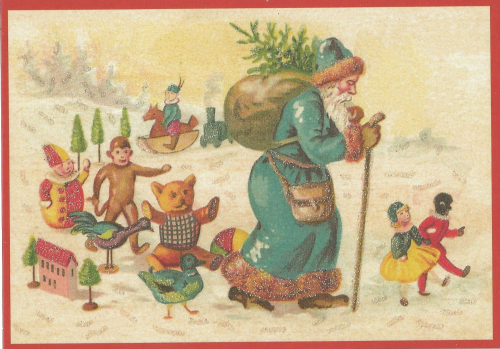 Postkarte Sortiment Weihnachten beglittert 6Wg103