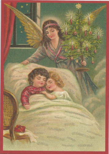 Postkarte Sortiment Weihnachten beglittert 6Wg102