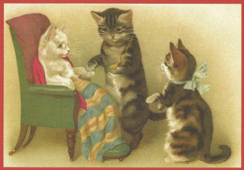 Postkarte vermenschlichte Tiere Format A6 unveredelt 6Vn015