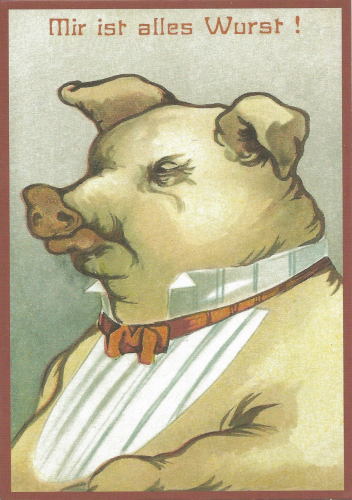 Postkarte vermenschlichte Tiere Format A6 unveredelt 6Vn024