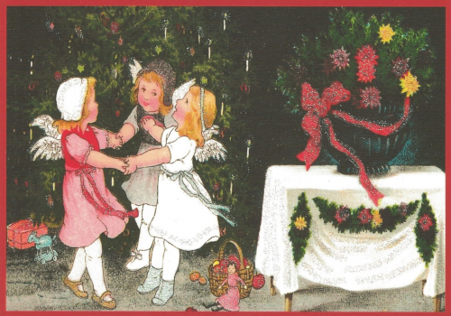 Postkarte Sortiment Weihnachten beglittert 6Wg110