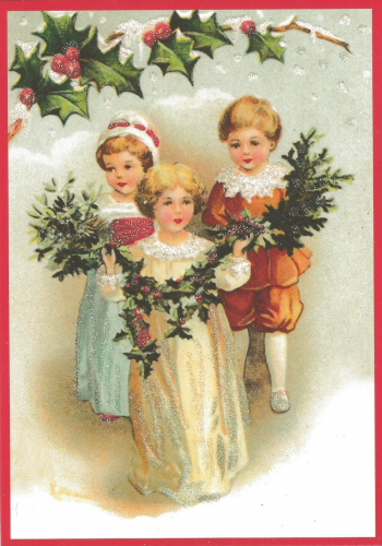 Postkarte Sortiment Weihnachten beglittert 6Wg107