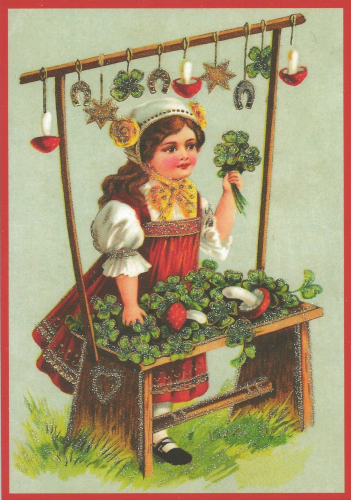 Postkarte Sortiment Weihnachten beglittert 6Wg108