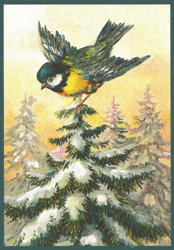Postkarte Sortiment Weihnachten beglittert 6Wg112