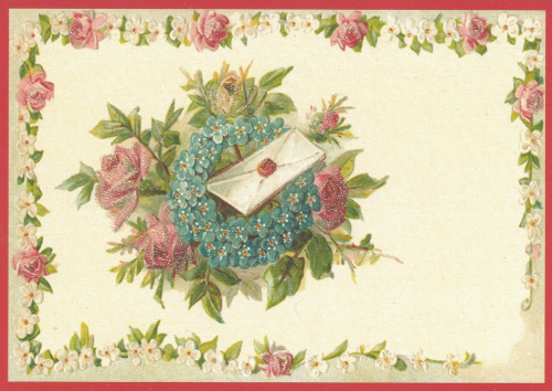 Glückwunschpostkarte beglittert 6Gg118