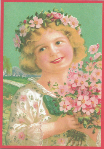 Glückwunschpostkarte beglittert 6Gg122