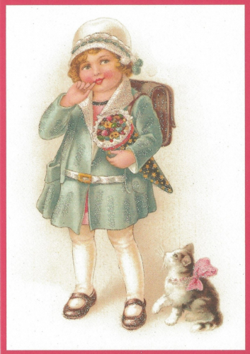 Glückwunschpostkarte beglittert 6Gg121